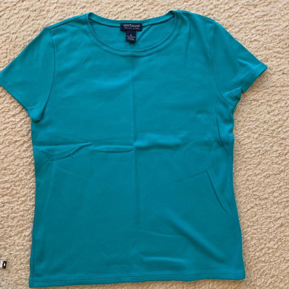 Ann Taylor Factory Teal-Green T-Shirt - Size M